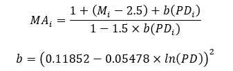Maturity Adjustment formula
