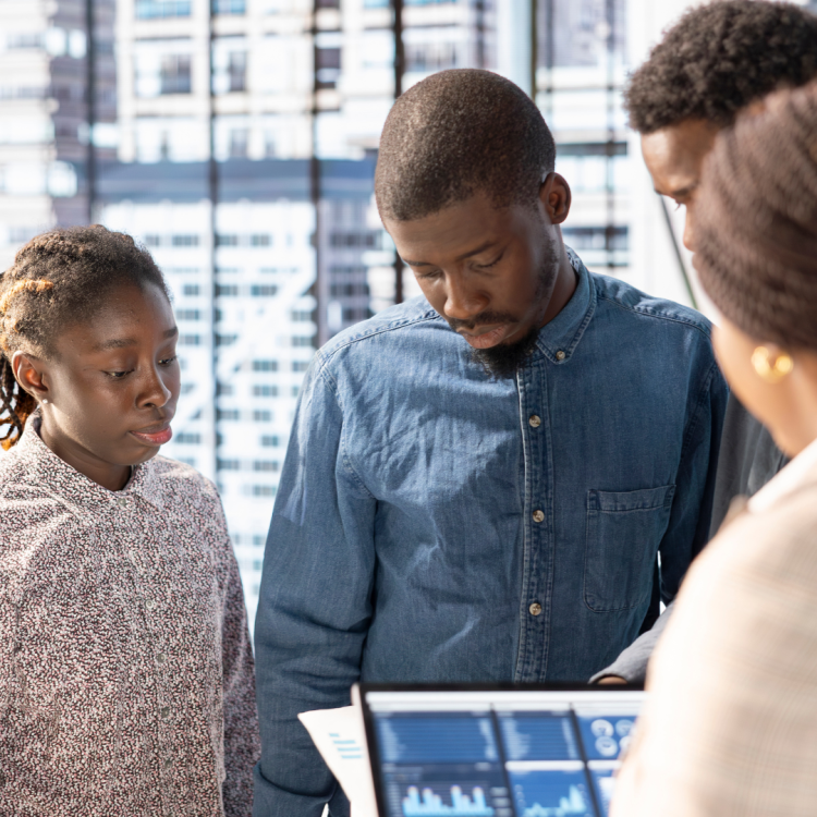 african-american-staff-gathers-examines-monthly-revenue-balance_SQAURE